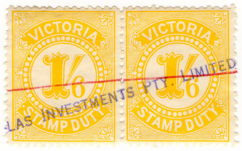 (I.B) Australia Victoria Revenue Stamp Duty 1/6d